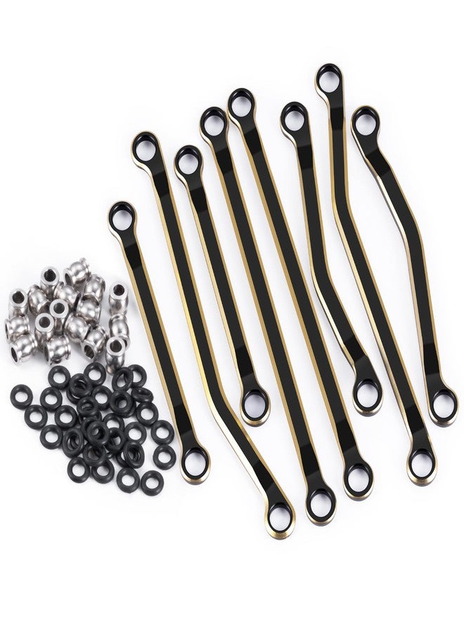 JGGZONE 8PCS TRX4M Brass High Clearance Chassis Links Set Black Coating Link Counterweight Heightened Link Rod Kit Linkage Set for 1/18 RC Crawler TRX4M High Trail K10 F150 - Image 3